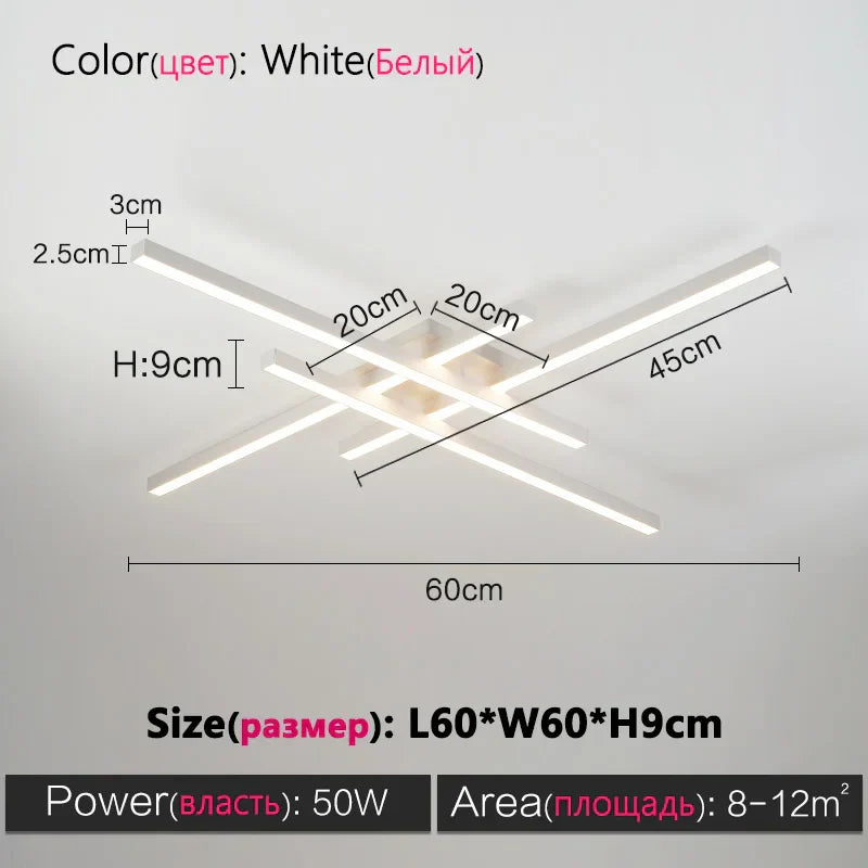Decorbites™ Schwarze LED-Deckenleuchte Chandelier: Nordisch-minimalistisches Quadrat für Wohnzimmer- und Schlafzimmerbeleuchtung