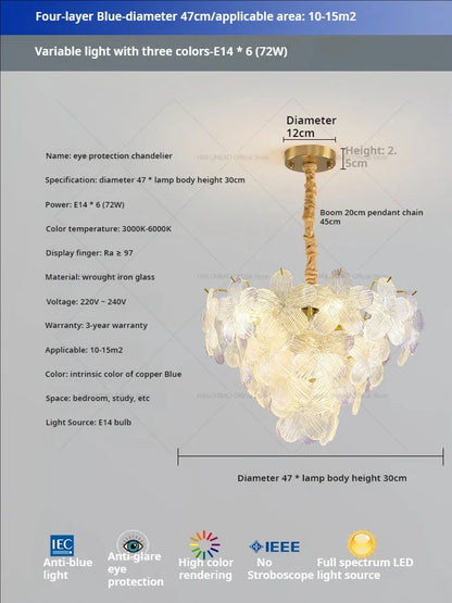Decorbites™ Glas Blume Prinzessin Zimmer LichtLux Postmodern Französisch Creme Wind Lampe