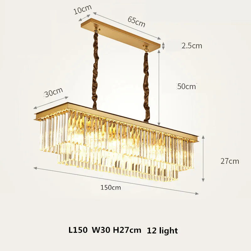 Crystal Gold Black Pendant D100cm 16-Light