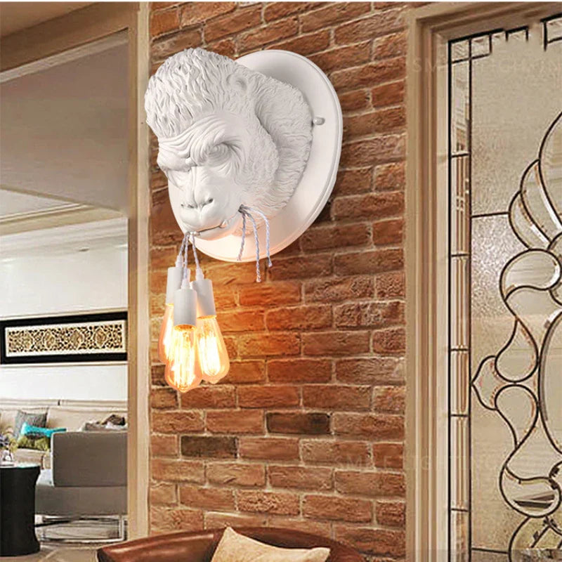 Decorbites™ Gorilla-Harz-Wandlampe: Modern-retro Tier-LED-Heimdekoration Nachttischbeleuchtung