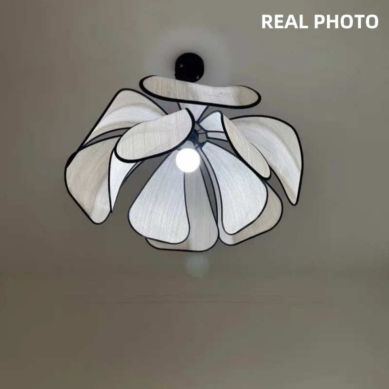 Decorbites™ Cremiges Abaca-Stoff LED-Hängeleuchte – Nordisch-französisches Wabi-Sabi Hängelampe