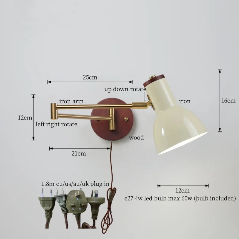 Decorbites™ Cremige Eisen LED Wandlampe für Schlafzimmer Wohnzimmer Badezimmer Spiegel Treppenlicht