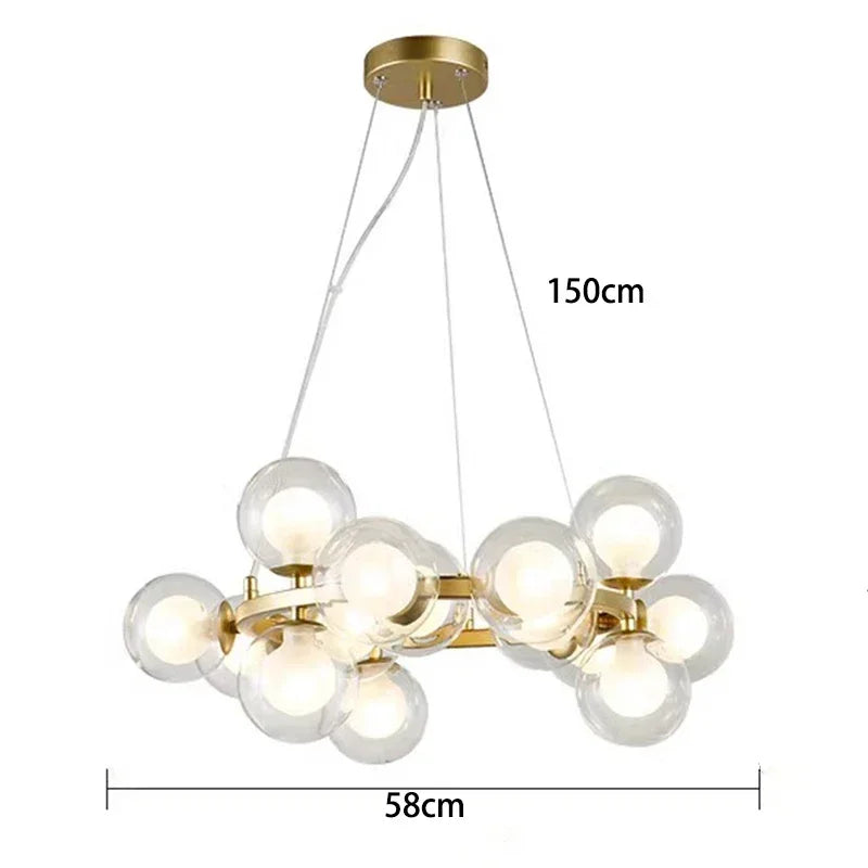 DecorBites™ Glass Ball LED Pendant Lights for Home Decor and Luminaires