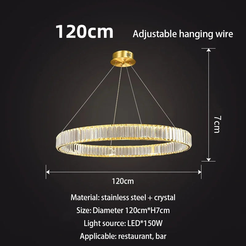 Gold Crystal Round Pendant