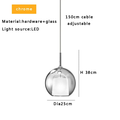 Decorbites™ Glas-Kugelleuchter: Italienische Designer-Hängeleuchte für Esszimmer, Kücheninsel