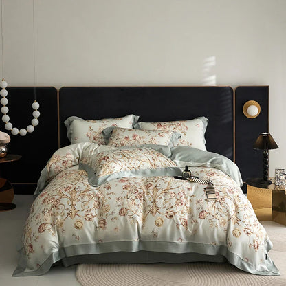DecorBites™ Eucalyptus Fiber Bedding Set: Duvet Cover, Bed Sheet, Fitted Sheet, Pillowcases