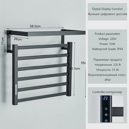DecorBites™ Electric Towel Rack with Digital Display and Thermostatic Settings