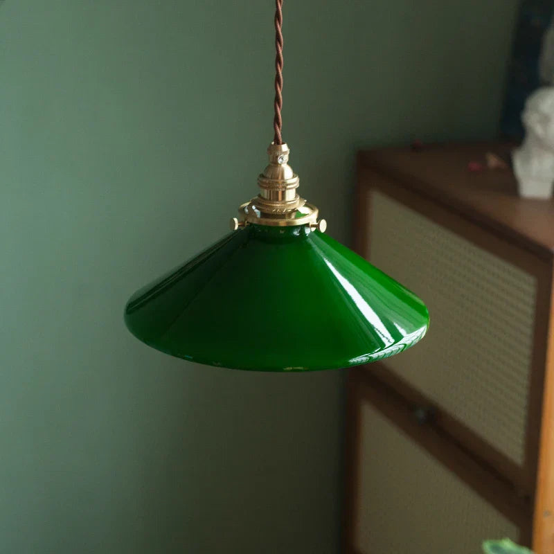 Decorbites™ Edison Vintage Pendelleuchte Grünes Glas Kupferfassung Heimdekoration