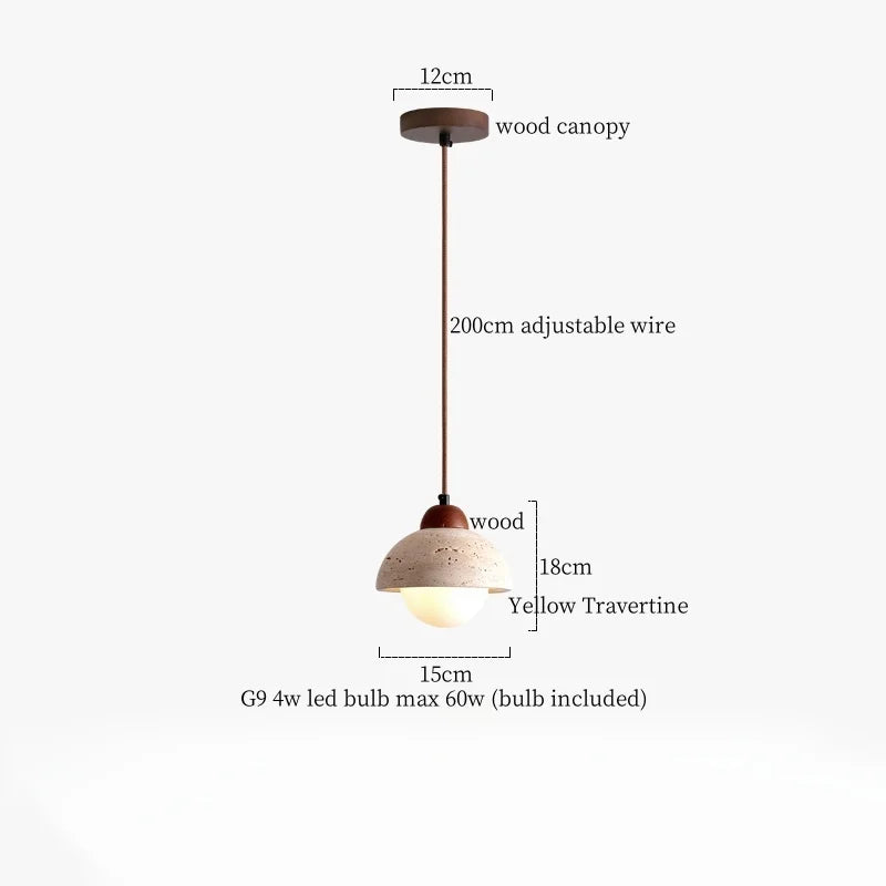 Decorbites™ LED Gelbe Travertin-Hängeleuchte für Vintage-Heimdekoration