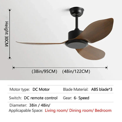 Decorbites™ 48" DC-Fernbedienungs-Deckenventilator mit Kunststoffflügeln für Schlafzimmer Innenbereich Industrie 220V