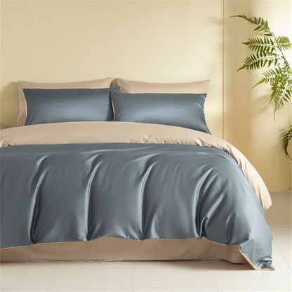 DecorBites™ Egyptian Cotton Bedding Set: Sheet, Pillowcase, Blanket Cover in Queen King Size