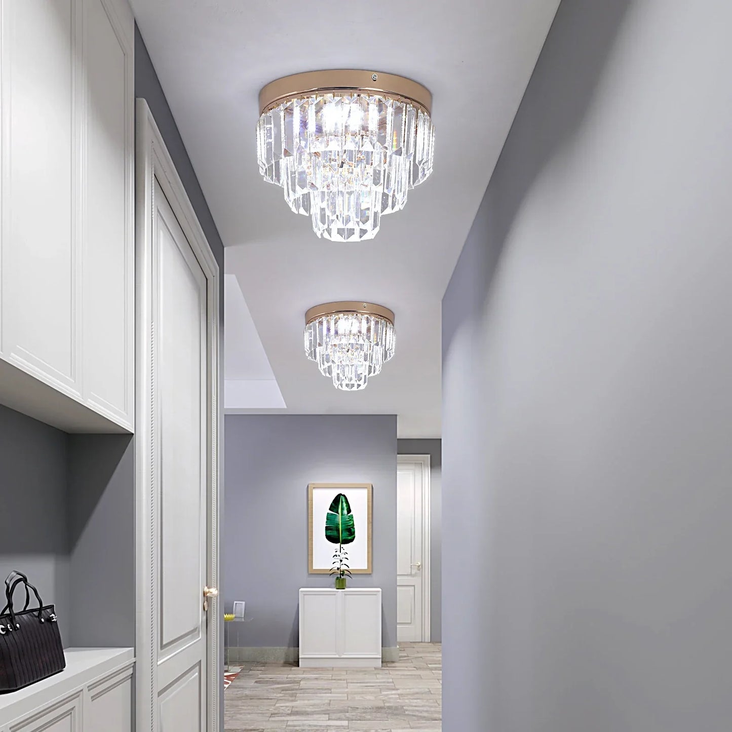 DecorBites™ Crystal LED Ceiling Chandelier for Kitchen Island, Living Room, Dining Room Lighting
