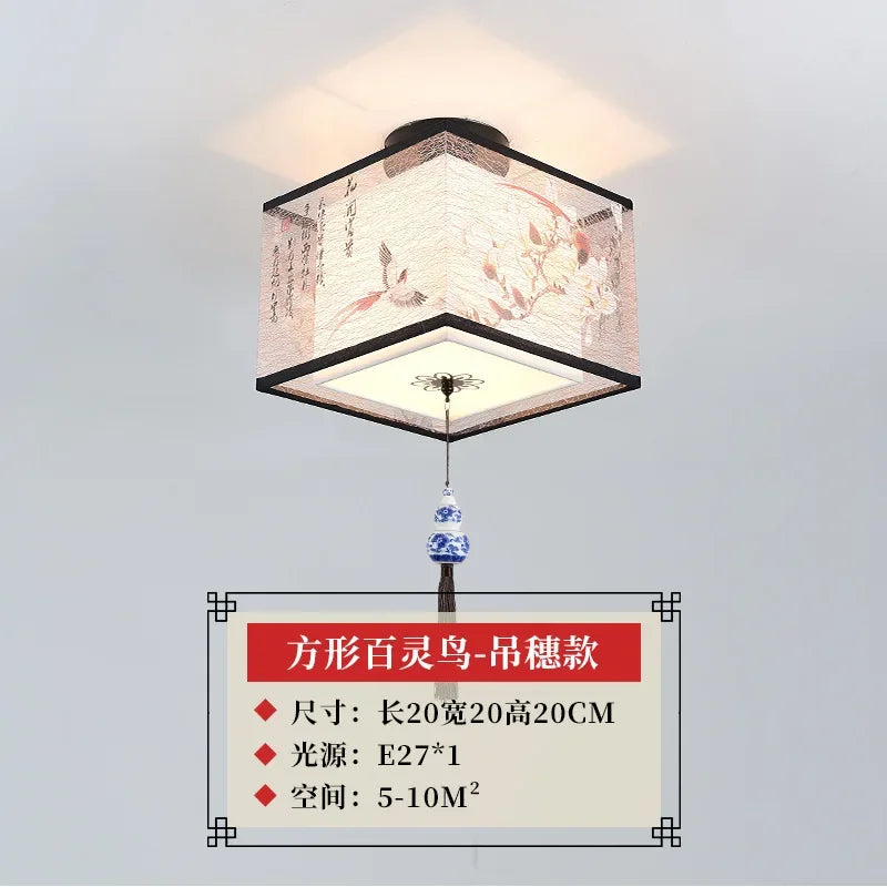 Decorbites™ Lotus Chinesische Kronleuchter Deckenlampe Einfaches Korridor-Gemälde LED-Beleuchtung