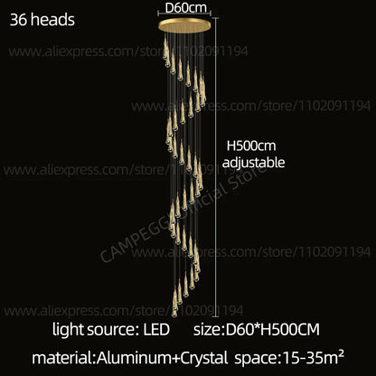 Decorbites™ Kristall-LED-Hängeleuchter für modernes luxuriöses Wohnzimmer