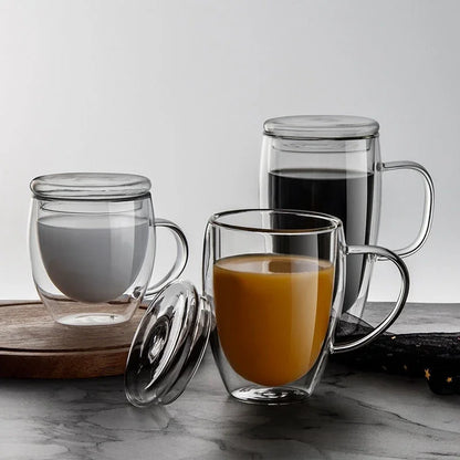 Decorbites™ Doppelwandiges Bier-Whiskey-Wein-Glas-Tee-Kaffee-Tumbler-Becher mit Deckel