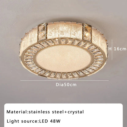 DecorBites™ Crystal Glass Luxury Ceiling Chandelier - Gold LED Home Decor