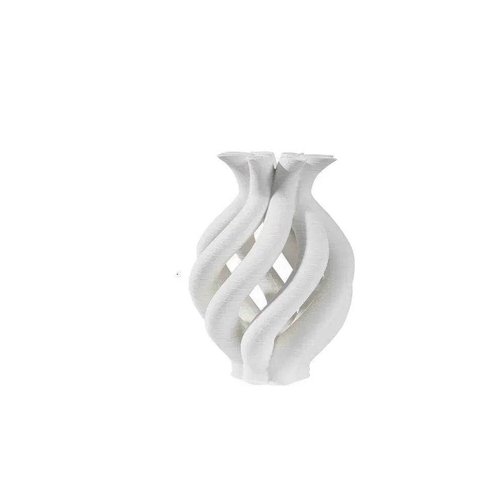 Decorbites™ Geometrische Keramikhohlvase Spiralförmige Rohr Blumengesteck Wohnungsdekoration Figuren