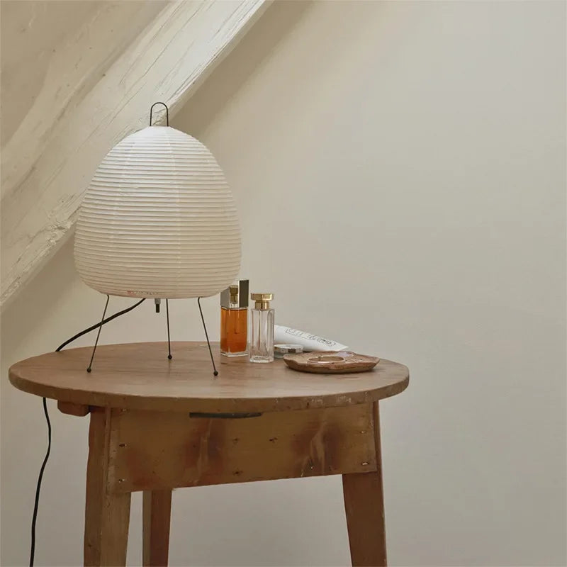 Decorbites™ Japanischer Stil Reispapier-Schreibtischlampe für Heimdekoration, E27-Beleuchtung für Schlafzimmer & Arbeitszimmer
