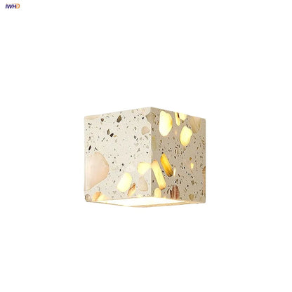 Decorbites™ LED-Wandleuchte für Schlafzimmer, Balkon, Flur – wasserdicht, quadratisch, Terrazzo-Nachttischlampe