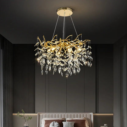 Decorbites™ Goldener Ast-Deckenkronleuchter aus Kristall – Luxuriöse Innenbeleuchtung