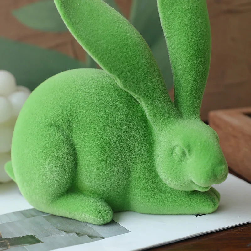 Decorbites™ Abstrakte Hasen-Figuren: Flauschige Hasen-Resin-Kunst-Dekorationsornamente