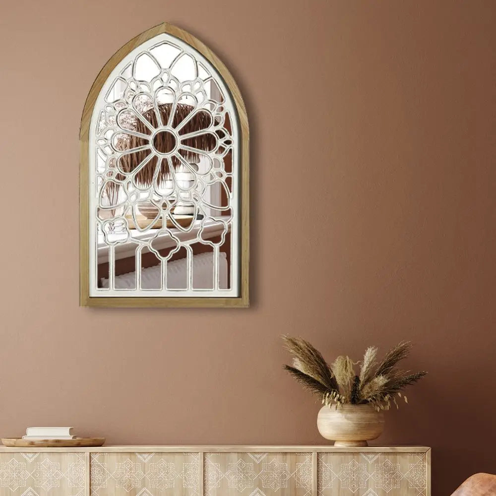 Wooden Gothic Wall Mirror