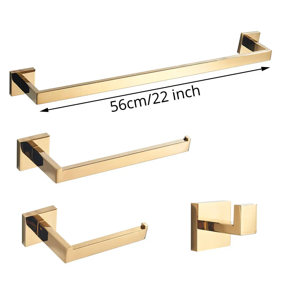 Gold Polished Bath Set