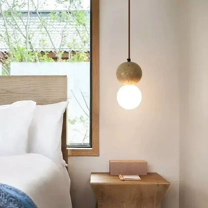 Decorbites™ Elegante Wabi-Sabi-Travertin-Pendantleuchte für Esstisch & Kücheninsel
