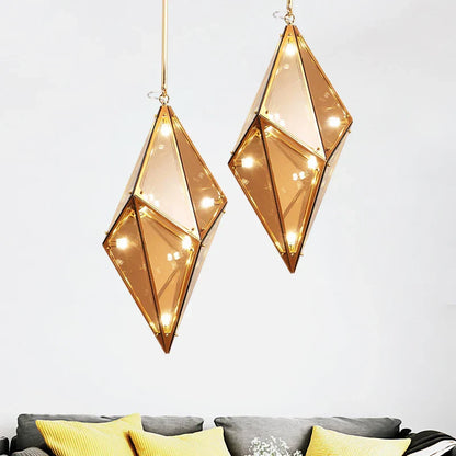 Decorbites™ Diamantglas LED-Hängeleuchte in Rauchgrau-Amber für das Wohnzimmer