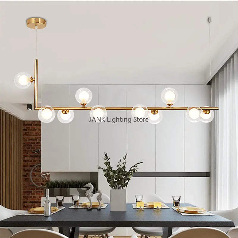 Decorbites™ Doppeltes Glas-Schirm-Hängeleuchte: Nordisches minimalistisches Design, LED-Lampe für Wohnzimmer, Restaurant