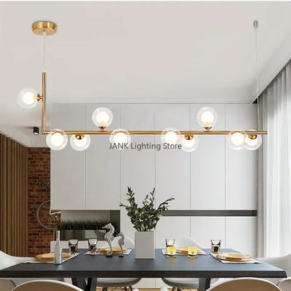 Decorbites™ Doppeltes Glas-Schirm-Hängeleuchte: Nordisches minimalistisches Design, LED-Lampe für Wohnzimmer, Restaurant