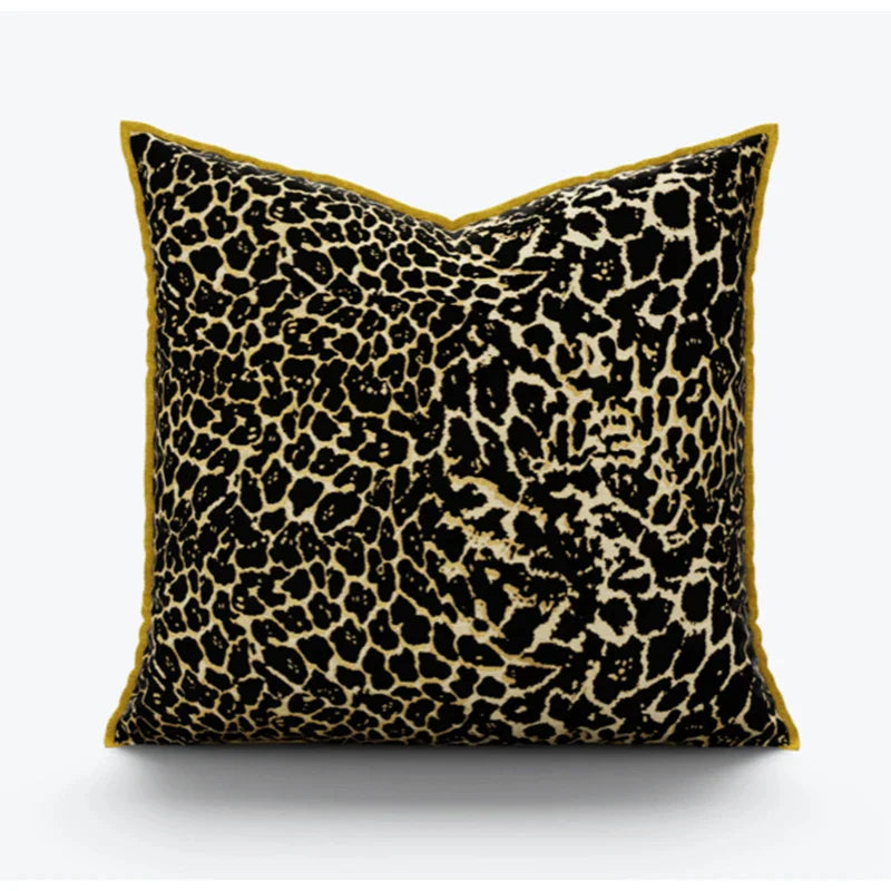 DecorBites™ Gold Zebra Pattern Jacquard Pillow Cover - Modern Luxury Decor