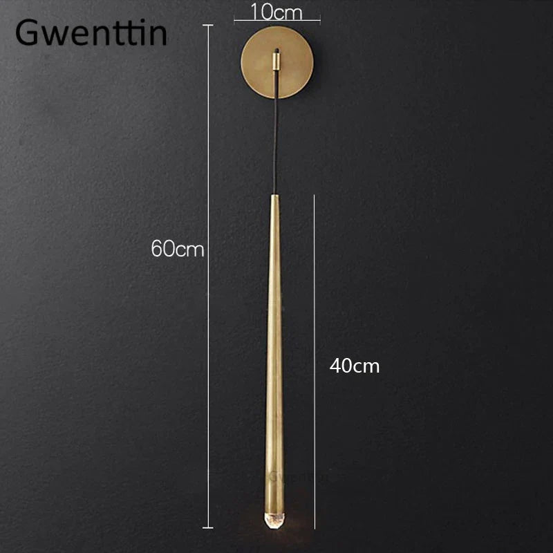 DecorBites™ Crystal Water Drop Wall Sconce for Bathroom & Bedroom, Gold LED Mirror Light