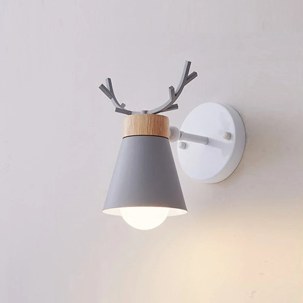 Decorbites™ LED Geweih-Wandleuchte Holz Nordisch Vintage Modern Loft Schlafzimmer-Beleuchtung E27