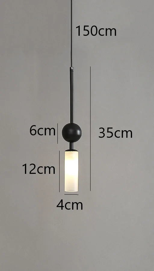 Nordic Gold and Black Glass Pendant Light