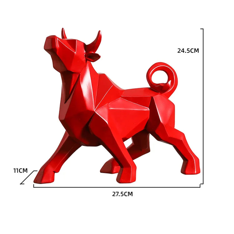 Decorbites™ Geometrische Bison-Skulptur aus Harz für Zuhause und Büro Moderne Dekoration Tischfigur