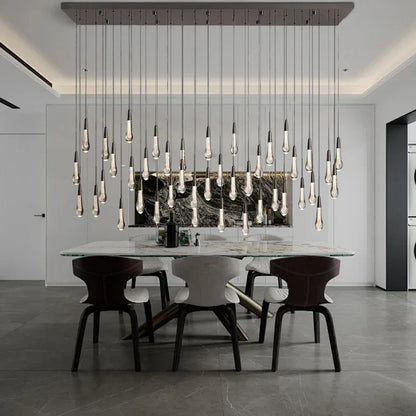 DecorBites™ Crystal Water-drop Ceiling Chandelier: Elegant Dining Table Lighting Fixture