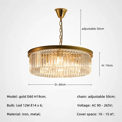 Decorbites™ Gold Schwarz Metall Kristall Anhängerleuchten Kette Hängende LED Aufhängung Lampe Armaturen