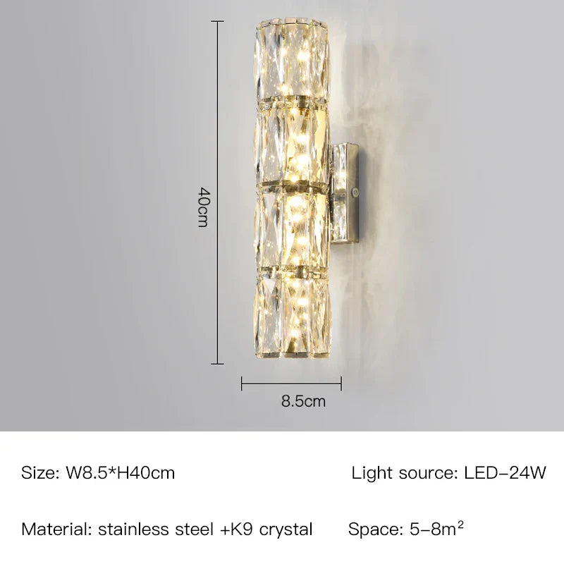 Decorbites™ Kristall-Wandleuchte: Nordisches LED-Luxusdesign, Kunstgold/Chrom für Wohnzimmer, Schlafzimmer
