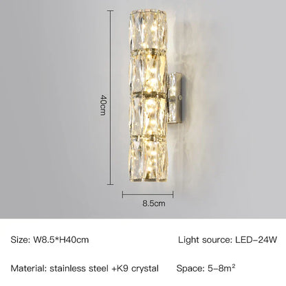 Decorbites™ Kristall-Wandleuchte: Nordisches LED-Luxusdesign, Kunstgold/Chrom für Wohnzimmer, Schlafzimmer