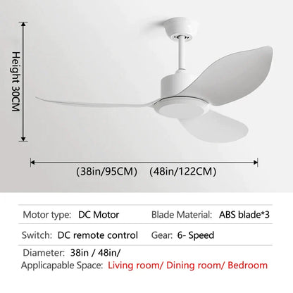 Decorbites™ 48" DC-Fernbedienungs-Deckenventilator mit Kunststoffflügeln für Schlafzimmer Innenbereich Industrie 220V