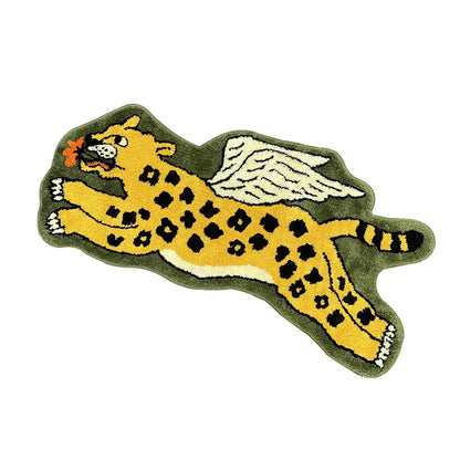 Decorbites™ Flying Tiger Leopard Handgeknüpfter Teppich 50x100 cm Luxuriöser Tiergeformter Teppich