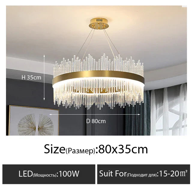 Decorbites™ Kristall-LED-Kronleuchter: Luxuriöse dimmbare Pendelleuchte für Schlafzimmer, Wohnzimmer, Esszimmer
