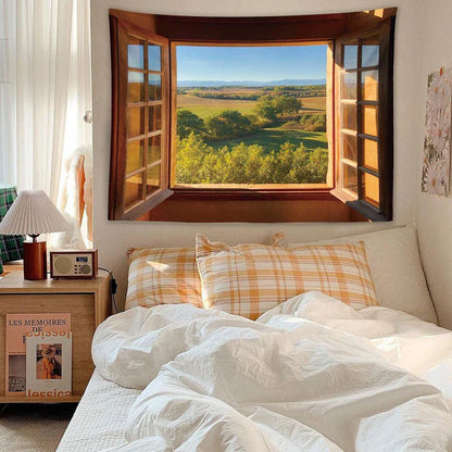 Decorbites™ Träumerische Fensterlandschaft Wandbehang für Raumdekoration