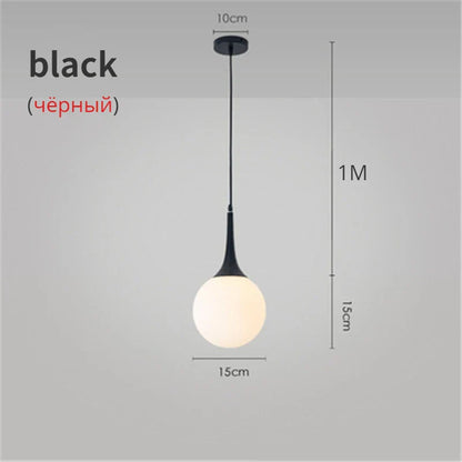Decorbites™ Glas-Kugeln-LED-Hängeleuchten für modernes Wohnzimmer, schwarze/weiße Hornarmaturen