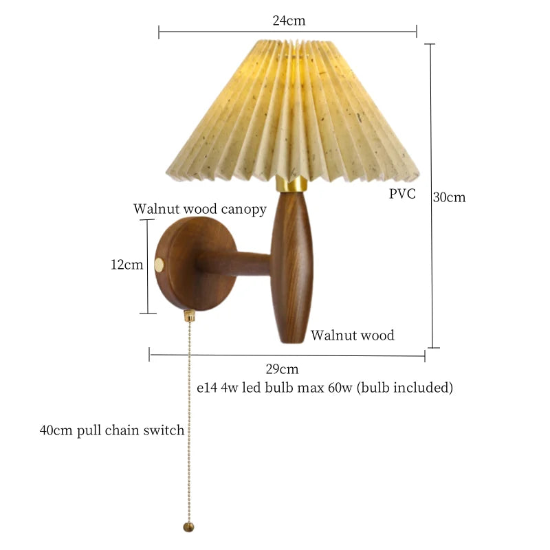 Walnut LED Wall Sconce Vintage Loft Style