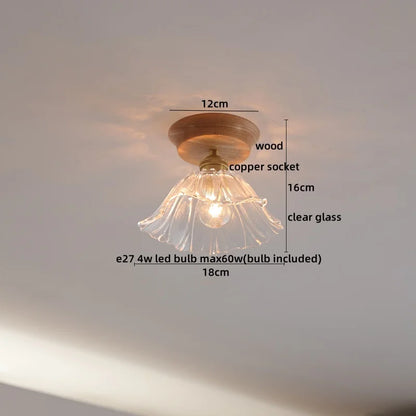 DecorBites™ Copper Wood LED Ceiling Lamp Ceramic Modern Ceiling Lights for Home Decor