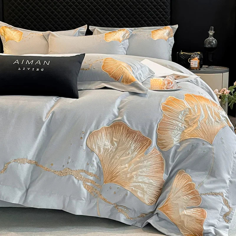 Gold Ginkgo Cotton Bedding