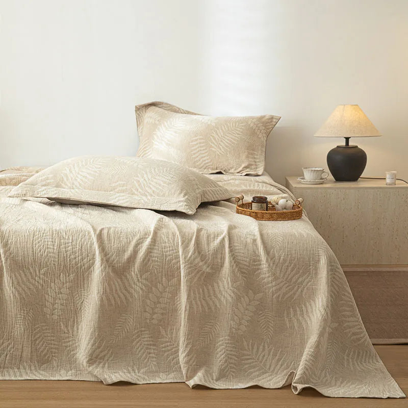 DecorBites™ Cotton & Linen Bed Sheet Set: Luxury, Skin-Friendly, All Seasons, Queen & King Sizes