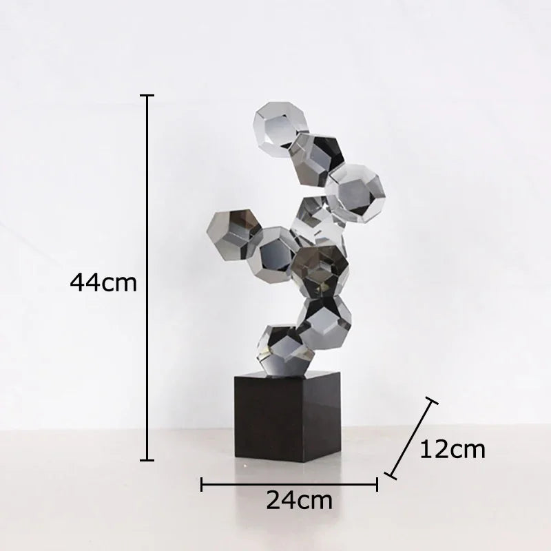 DecorBites™ Geometric Crystal Ball Desk Ornament: Abstract Crafts Crystal Artwork for Aesthetic Room Decor
